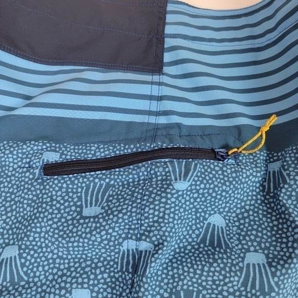 Patagonia Blue And Yellow Stretch Plaining Swim/Boardshorts Sz 32 (M) NWOT - Picture 7 of 15